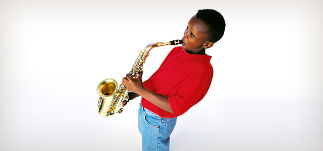 Student Playing Alto Saxophone