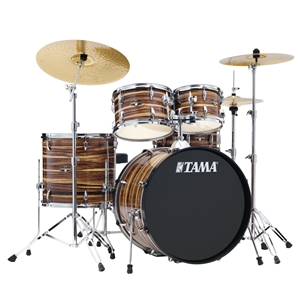 Tama IE50CCTW Imperial Star Complete Drum Kit with 20" Bass Drum, Snare, and Meinl Cymbals - Coffee Teakwood