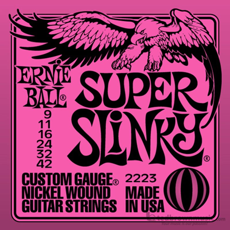 Ernie Ball Super Slinky Nickle Wound Electric Guitar Strings 2223