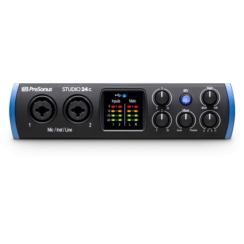 PreSonus Studio 24c 2x2 UH Definition USB Type-C Audio/MIDI Interface W/ACC  KIT 