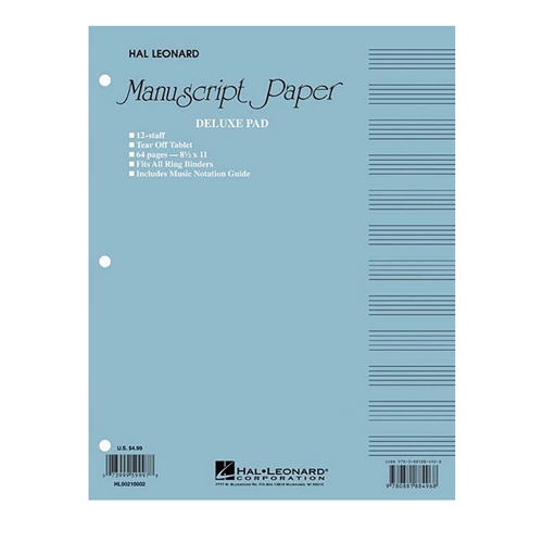 Hal Leonard Deluxe Pad Manuscript Paper