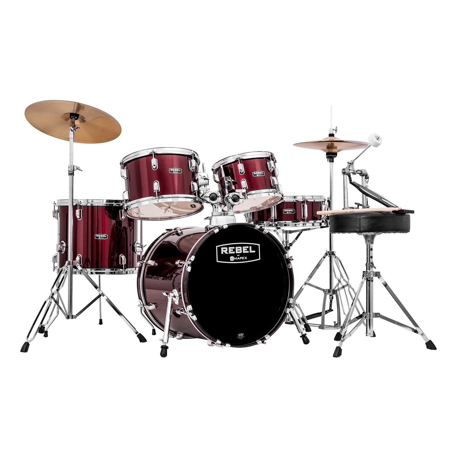 Mapex Rebel Series 5-Piece Set with Hardware and Throne