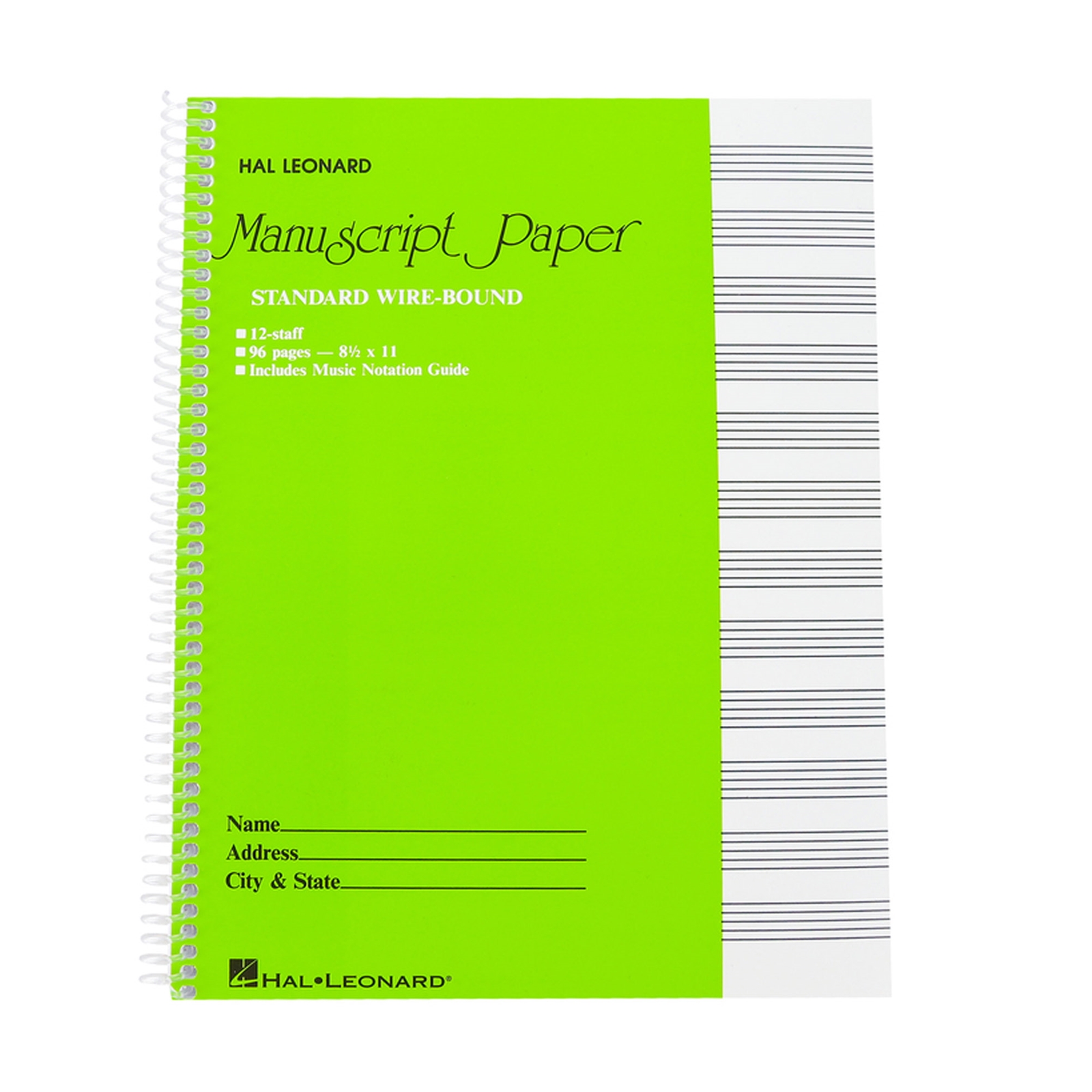 Hal-Leonard Standard Wire-Bound Manuscripte Paper