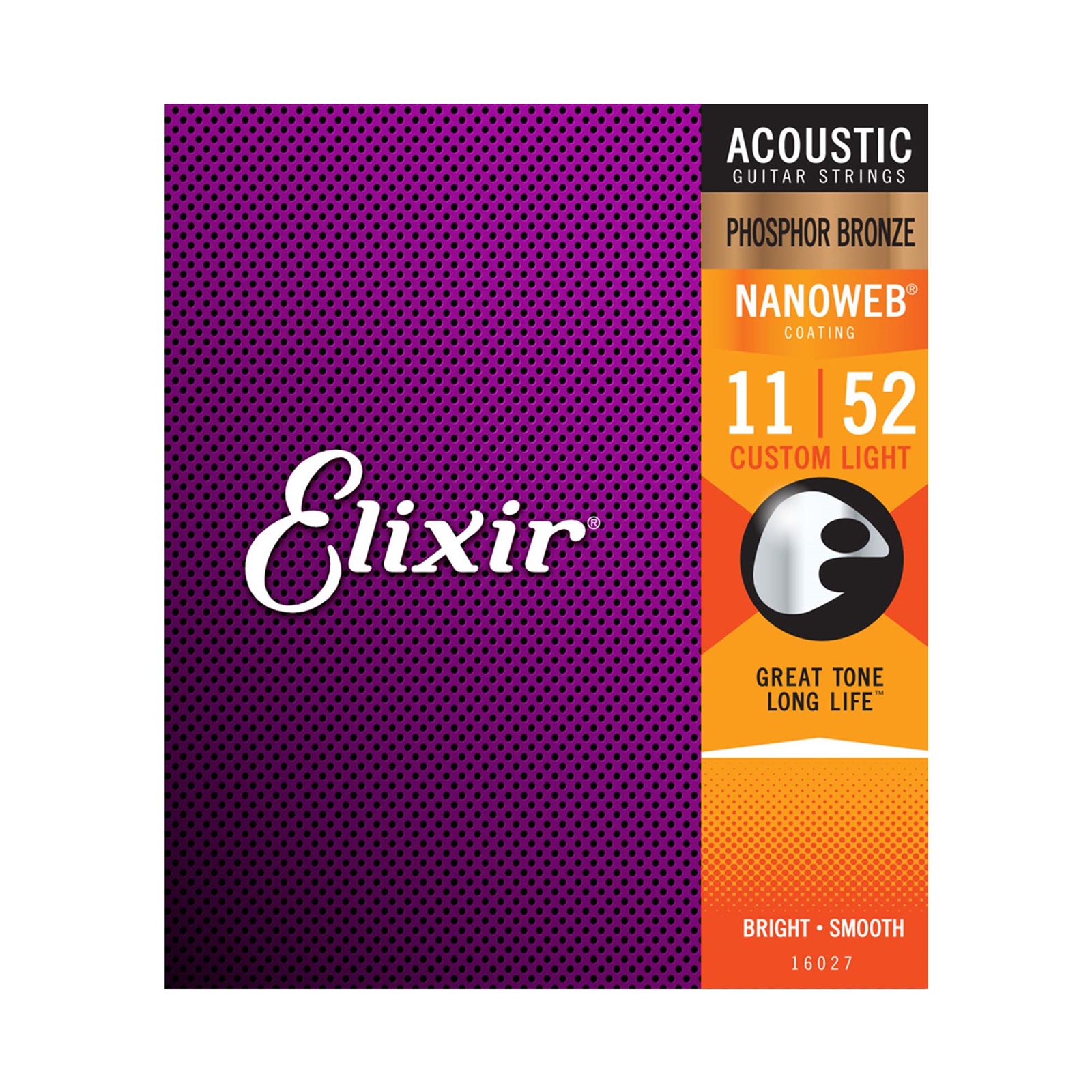 Elixir 11-52 Custom Light Phosphor Bronze Acoustic Guitar String Set