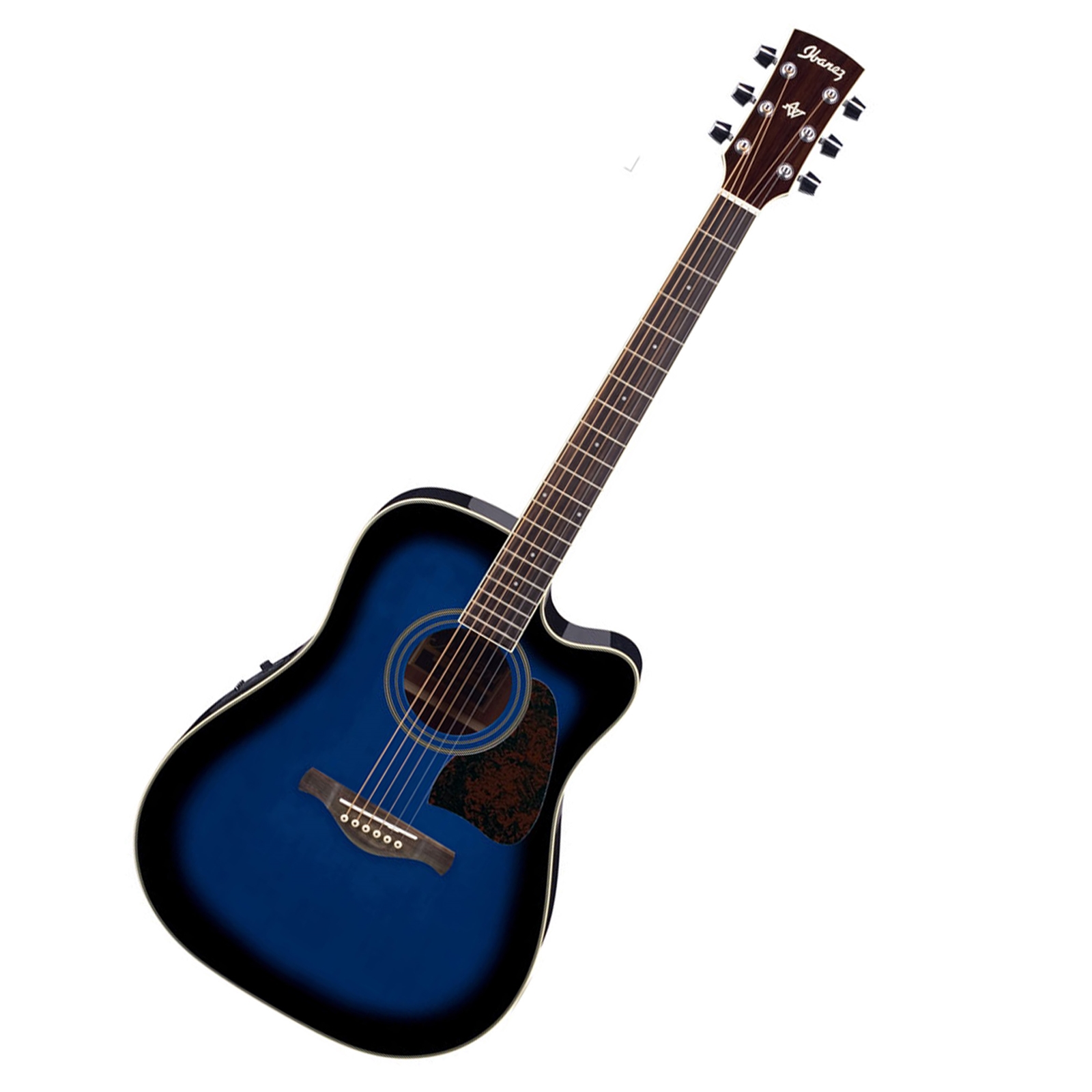 Ibanez AW70ECE Artwood Series Acoustic-Electric Guitar - Transparent Blue Sunburst